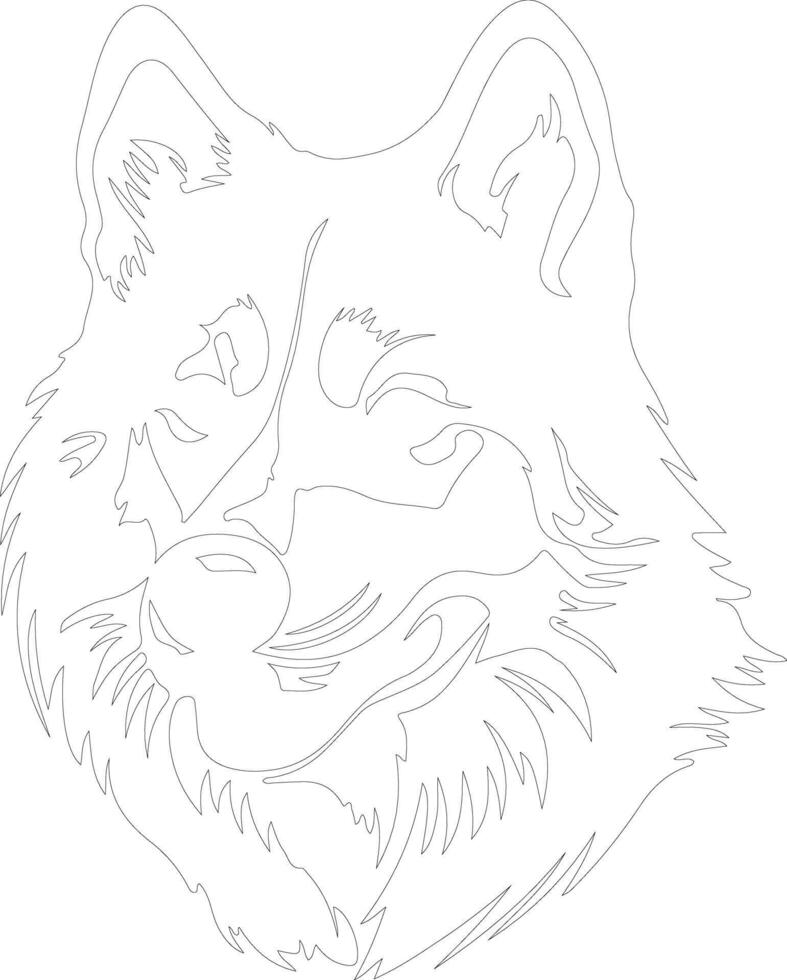 Alaskan Malamute  outline silhouette vector