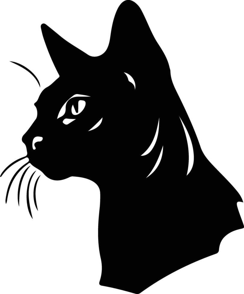 serengeti gato silueta retrato vector