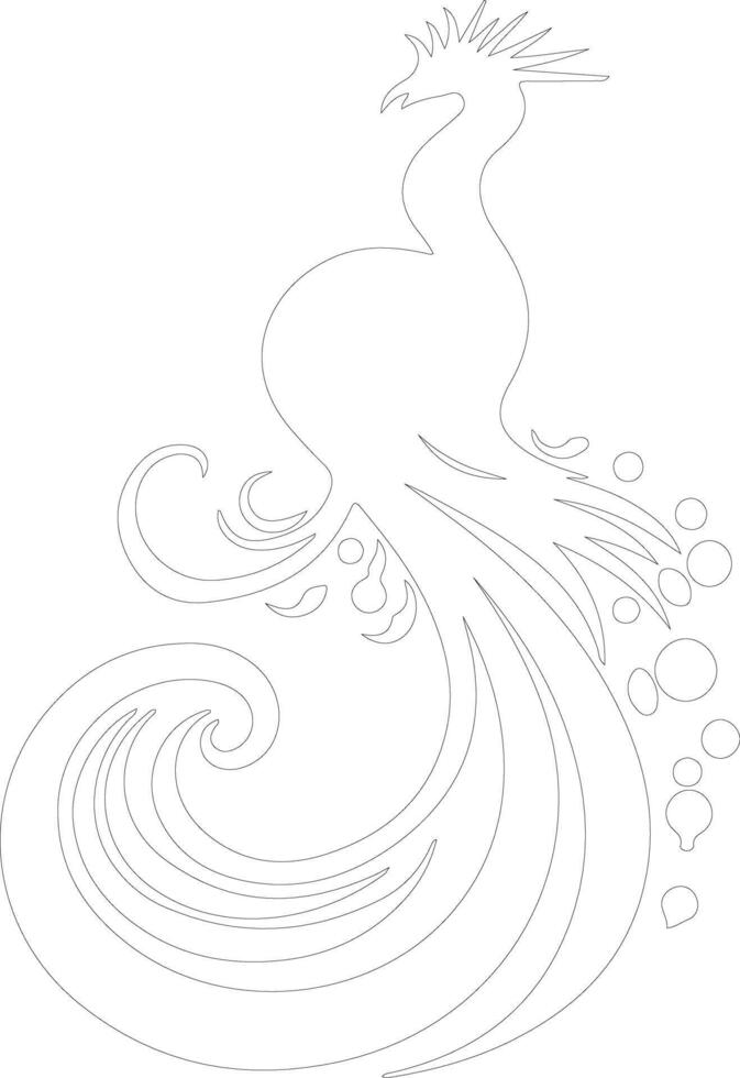 quetzal   outline silhouette vector