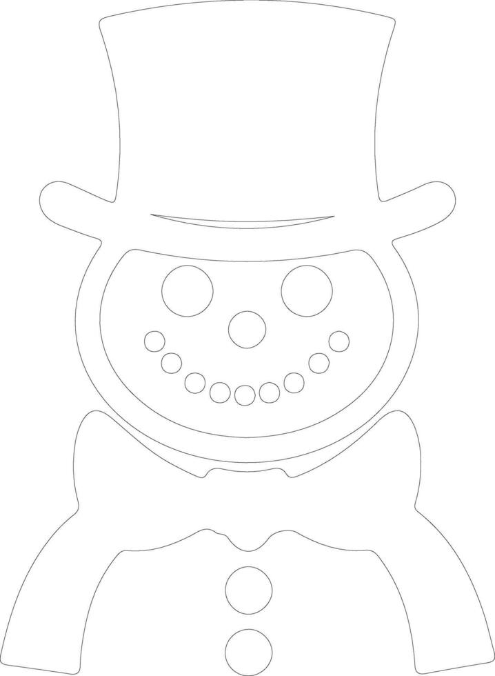Snowman outline silhouette vector