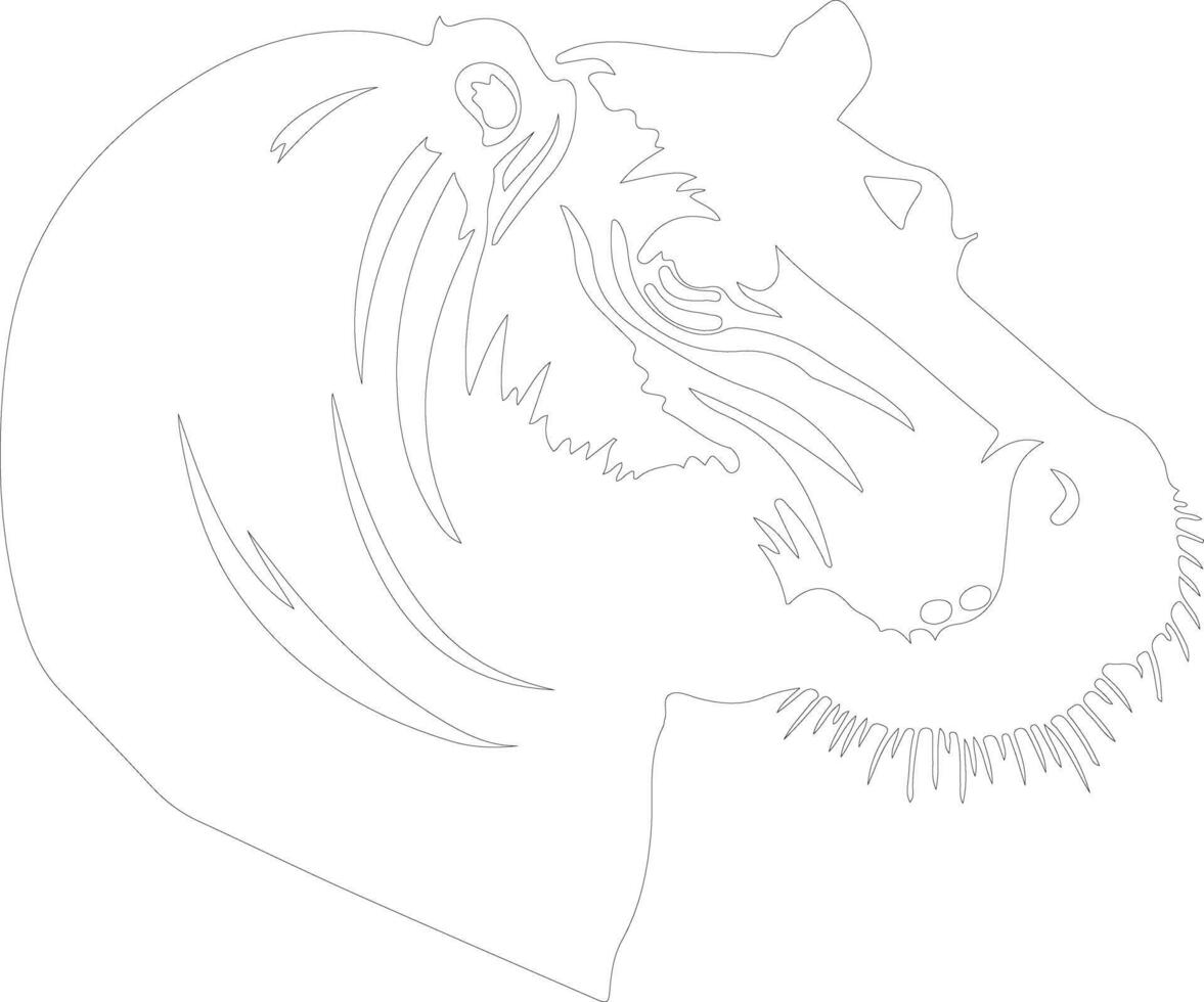 hippo  outline silhouette vector