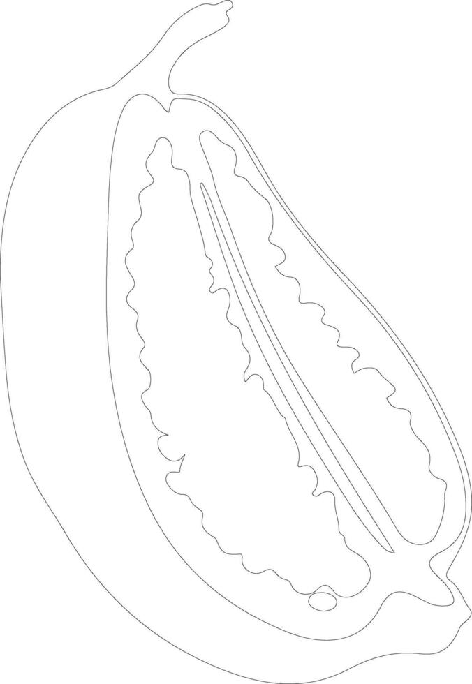 papaya contorno silueta vector