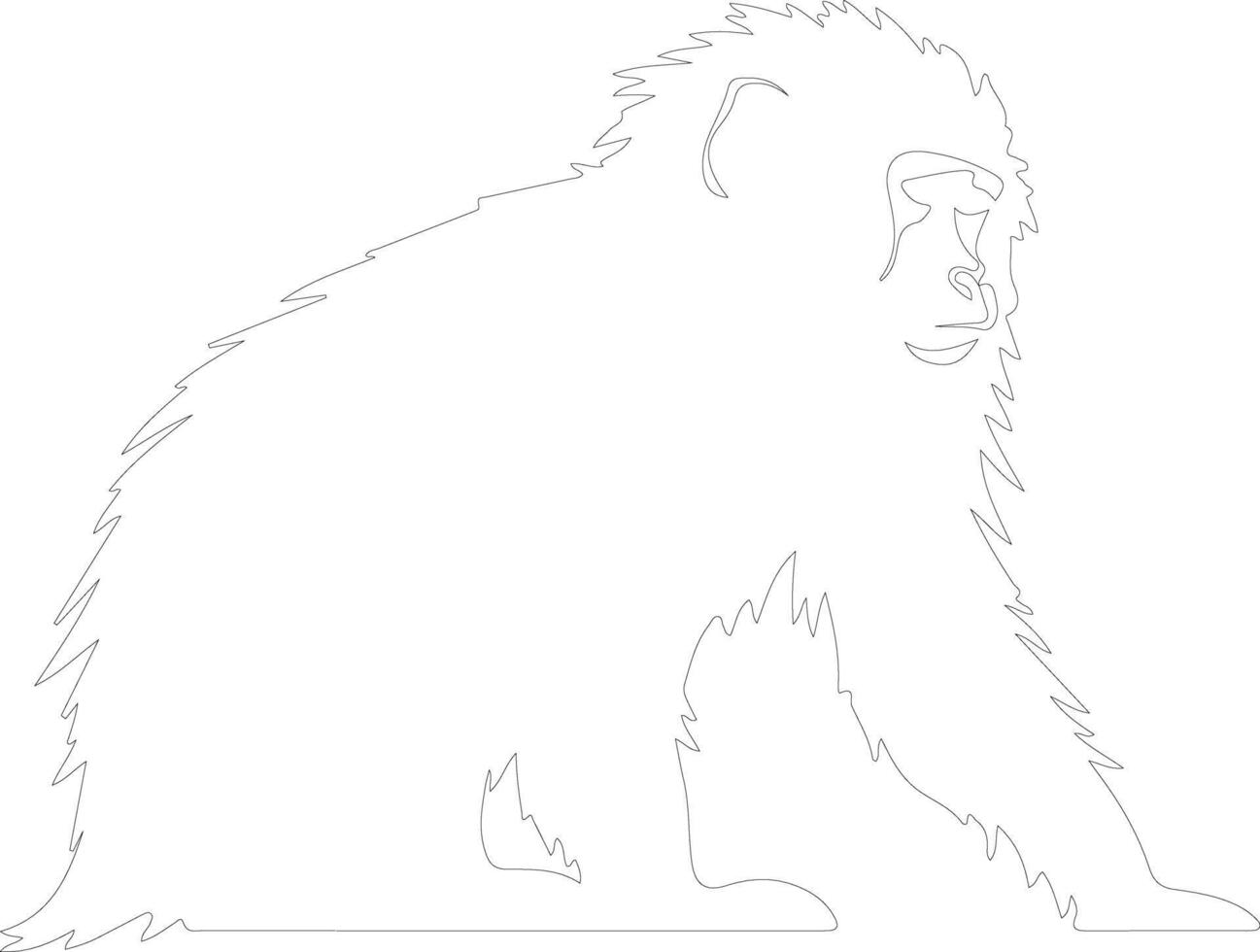 baboon  outline silhouette vector