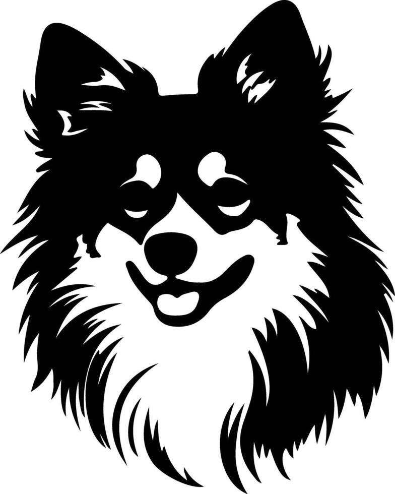 American Eskimo Dog  silhouette portrait vector