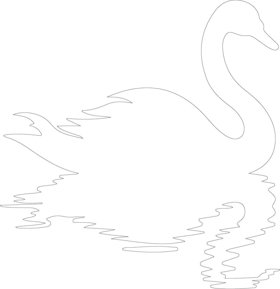 black swan  outline silhouette vector
