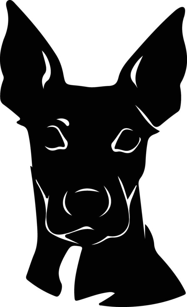 Manchester Terrier  silhouette portrait vector