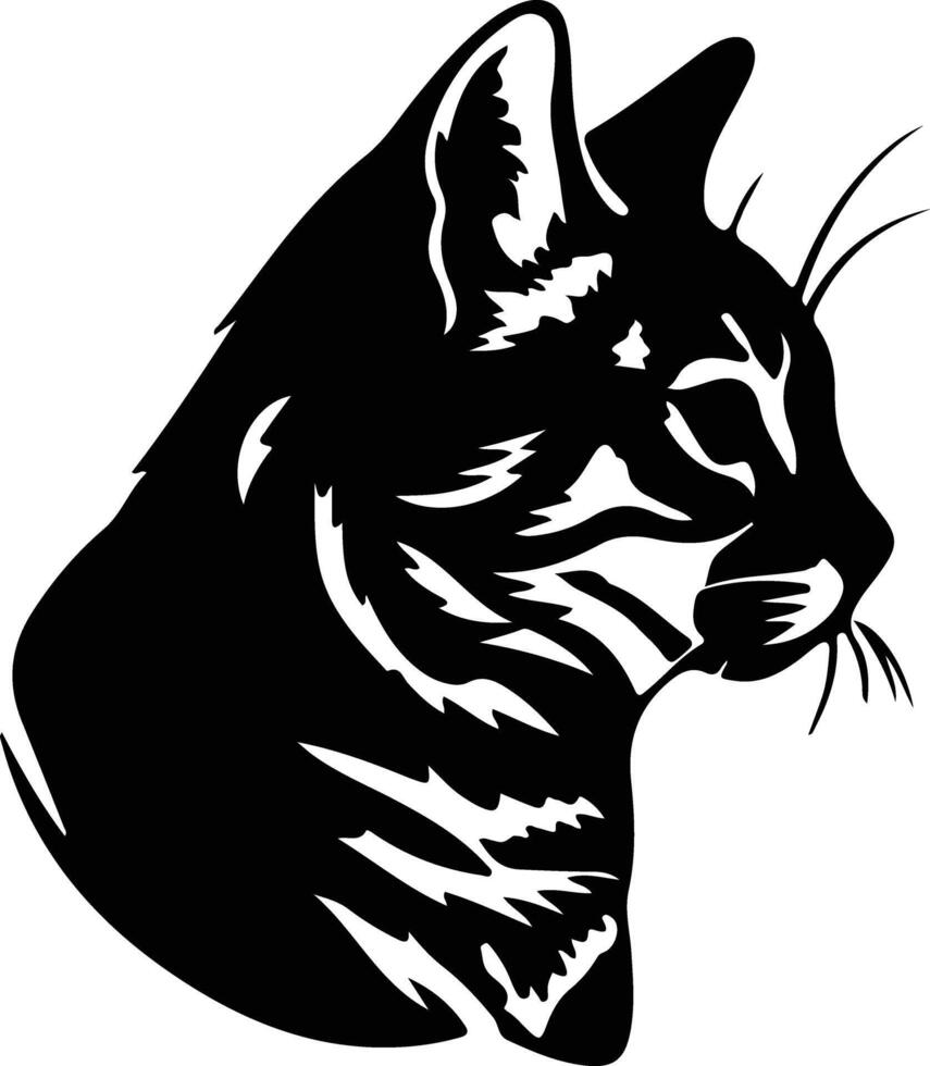 de patas negras gato silueta retrato vector