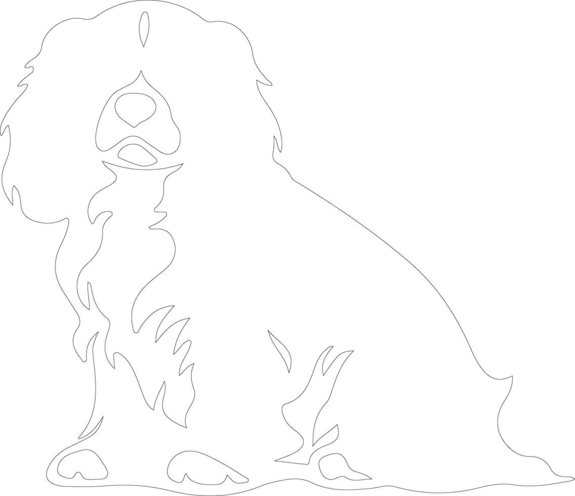 Cavalier King Charles Spaniel  outline silhouette vector