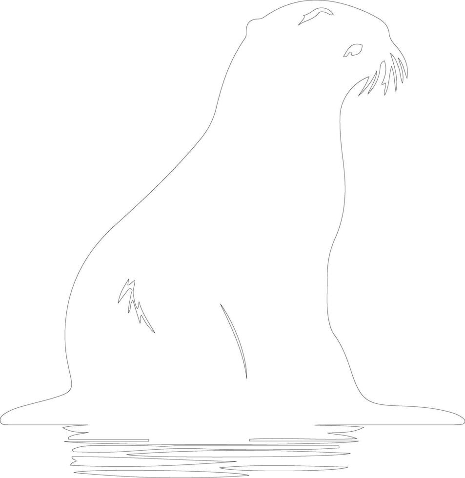river otter    outline silhouette vector