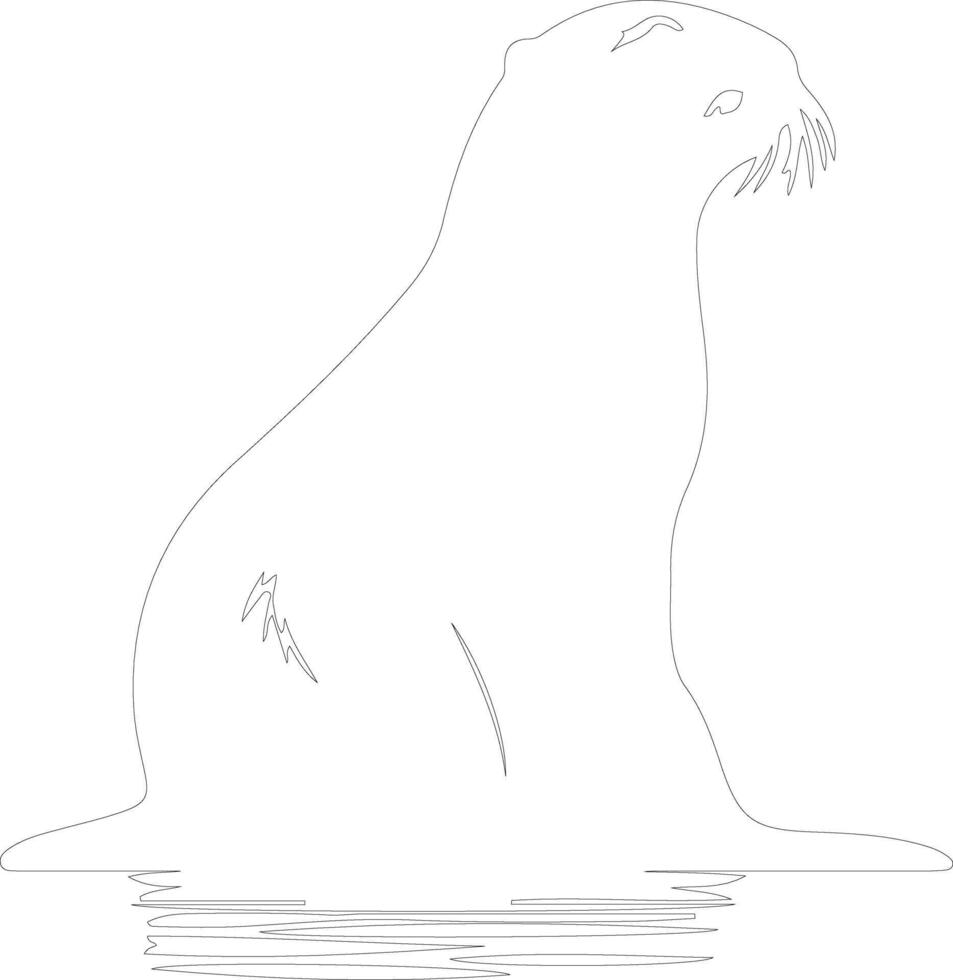 river otter    outline silhouette vector