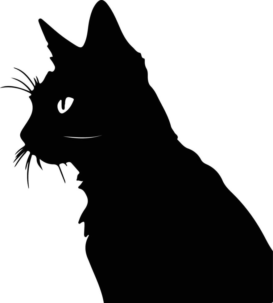 Mekong Bobtail Cat  silhouette portrait vector