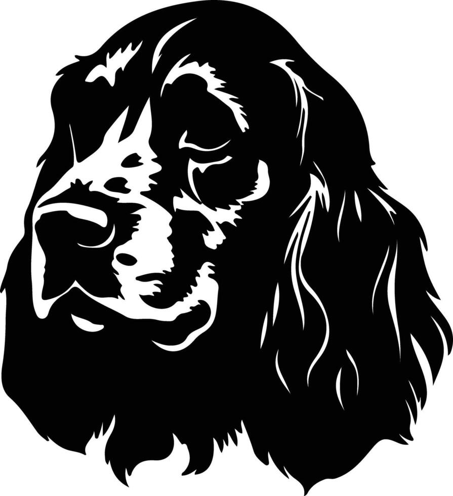 Inglés cocker spaniel silueta retrato vector