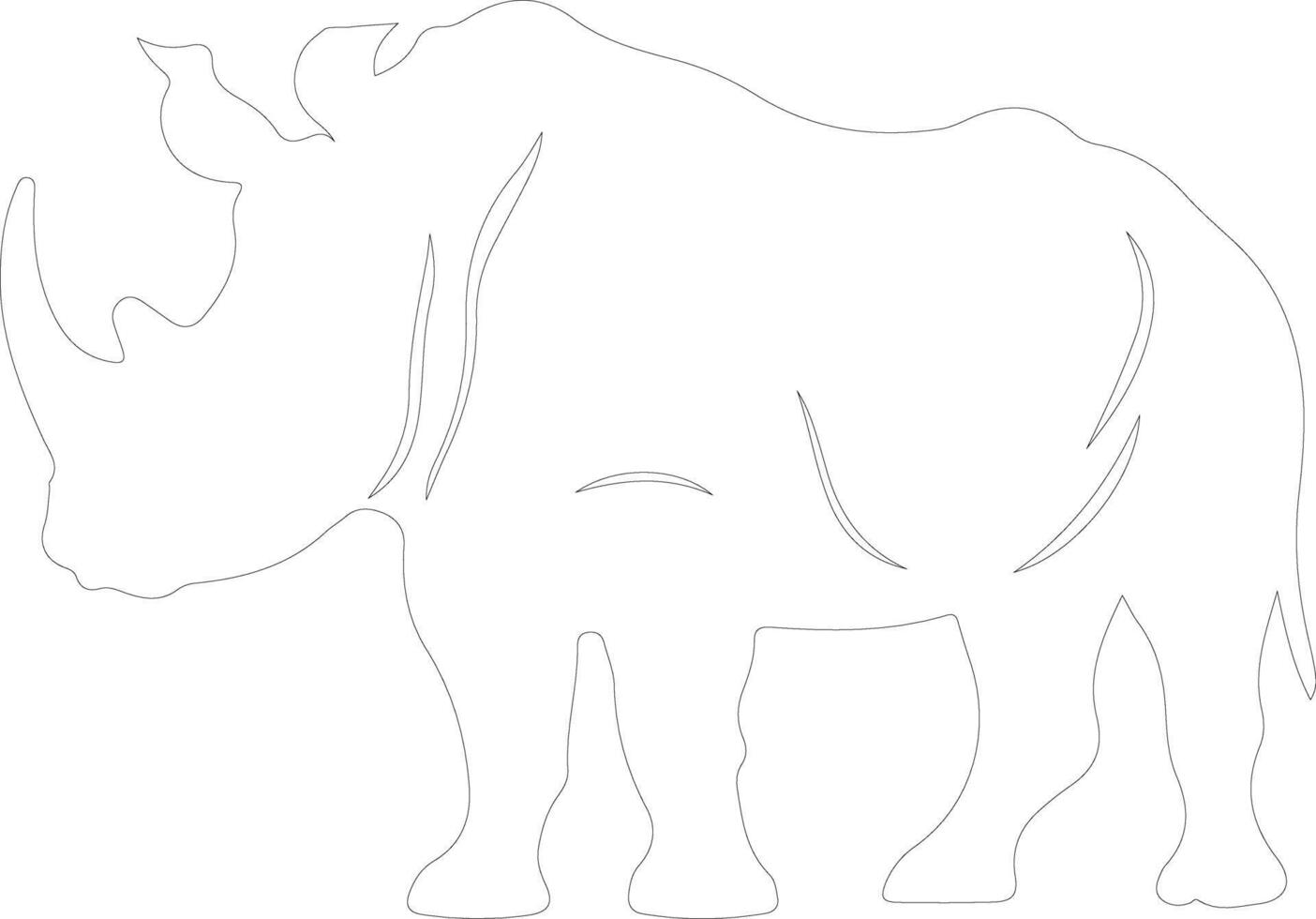 rhinoceros   outline silhouette vector