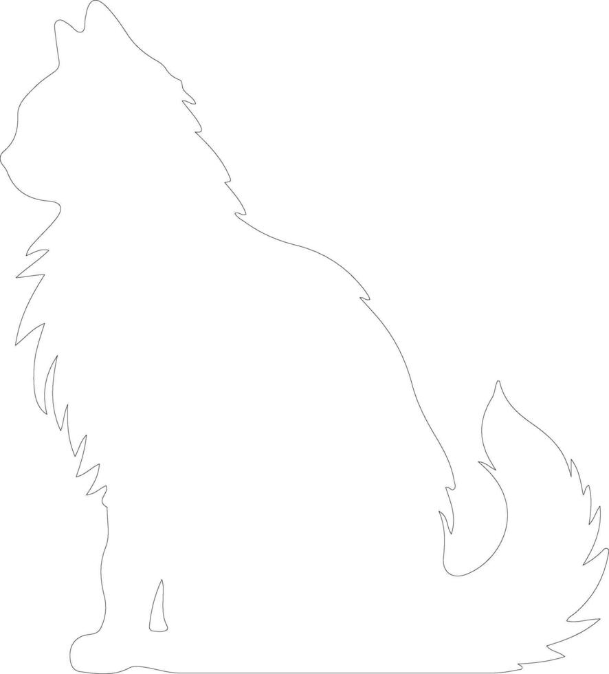 Somali Cat outline silhouette vector