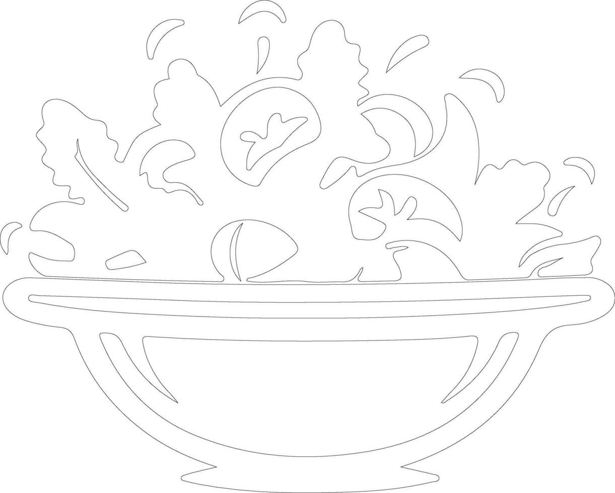 salad  outline silhouette vector