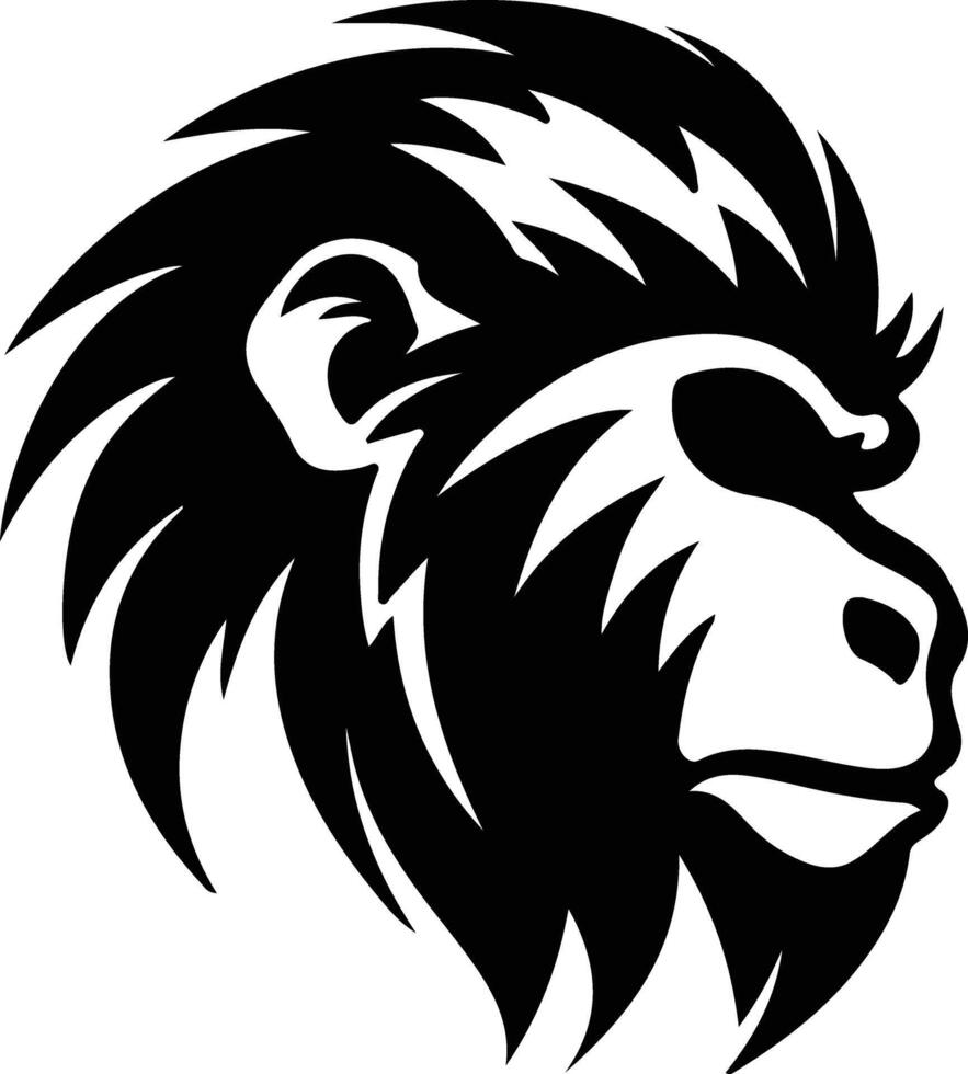 baboon  silhouette portrait vector