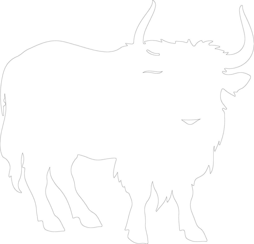 yak  outline silhouette vector