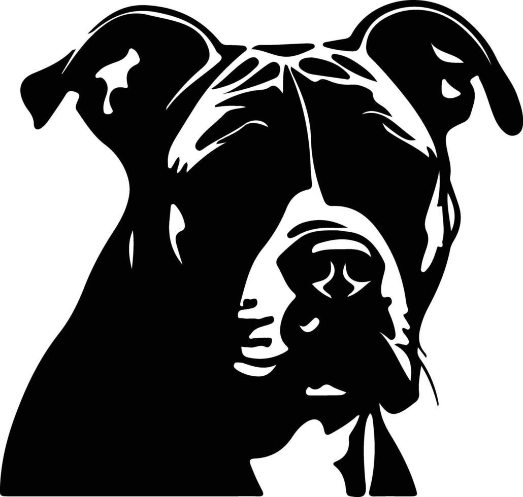 americano Staffordshire terrier negro silueta vector