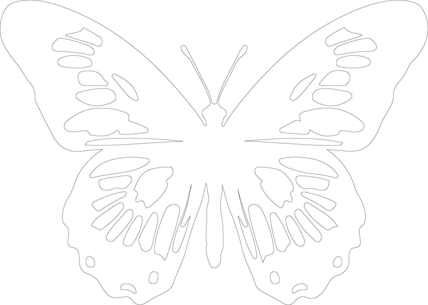 painted lady butterfly  outline silhouette vector