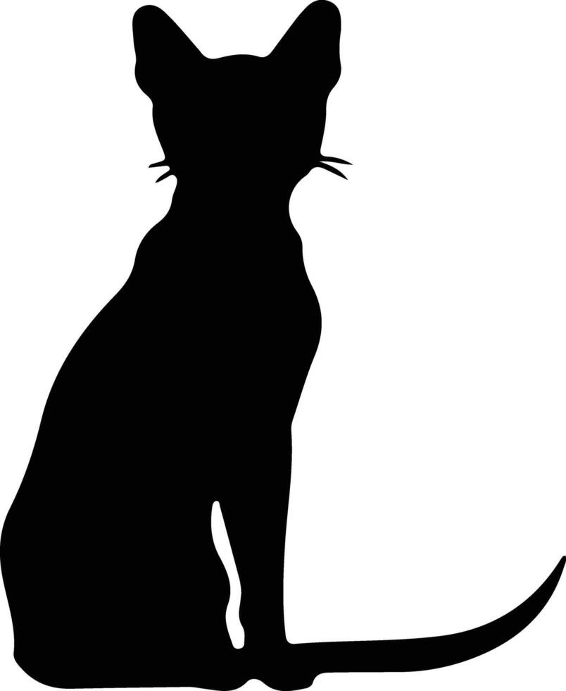 Thai Traditional Siamese Cat  black silhouette vector