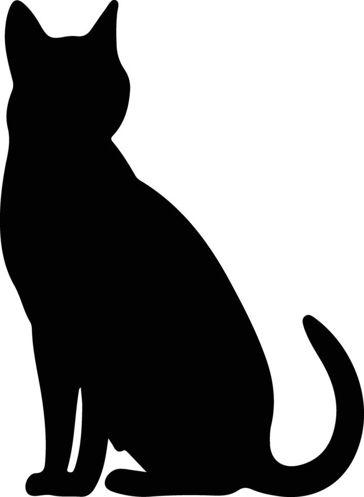 Chausie Cat black silhouette vector