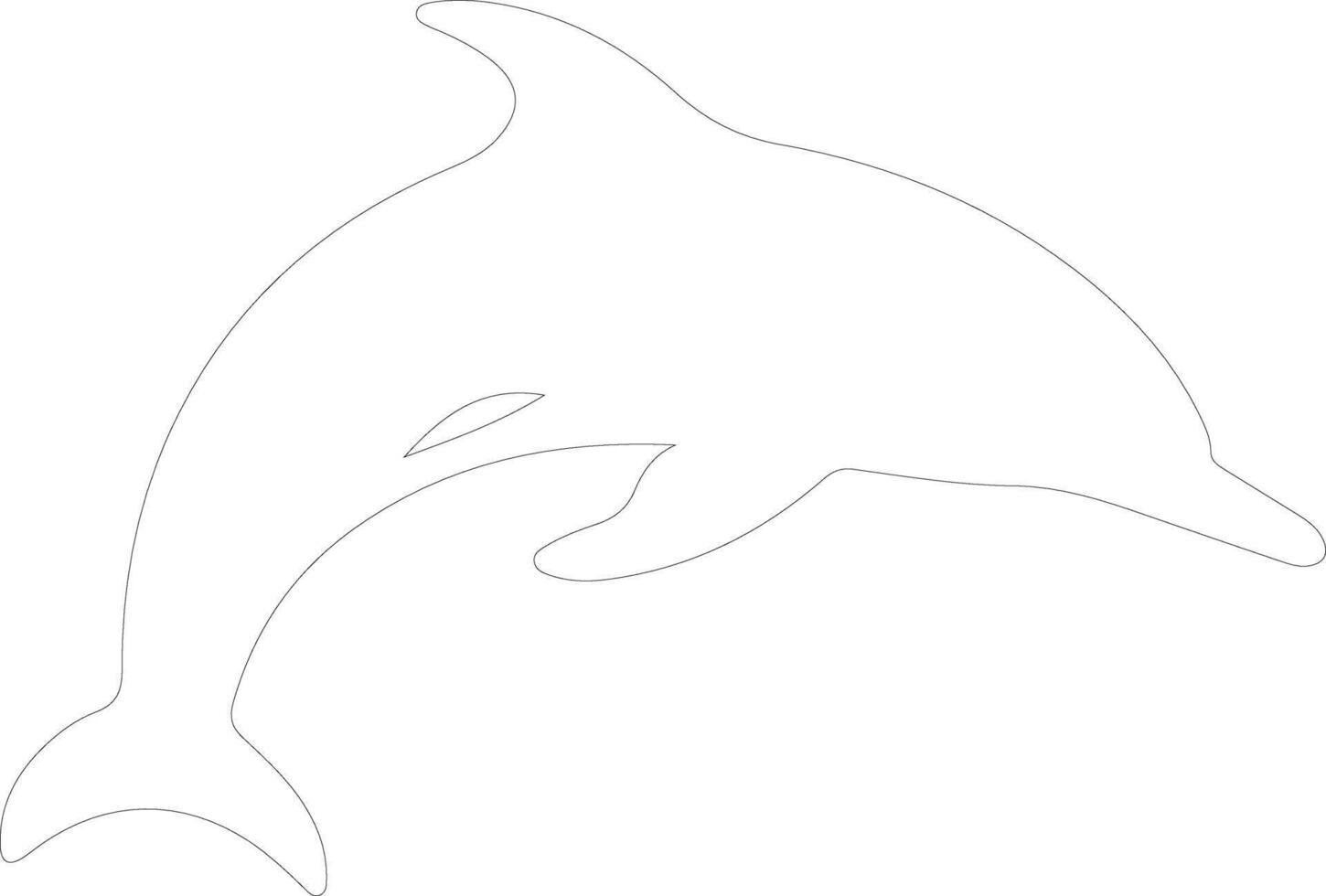 dolphin bottlenose    outline silhouette vector