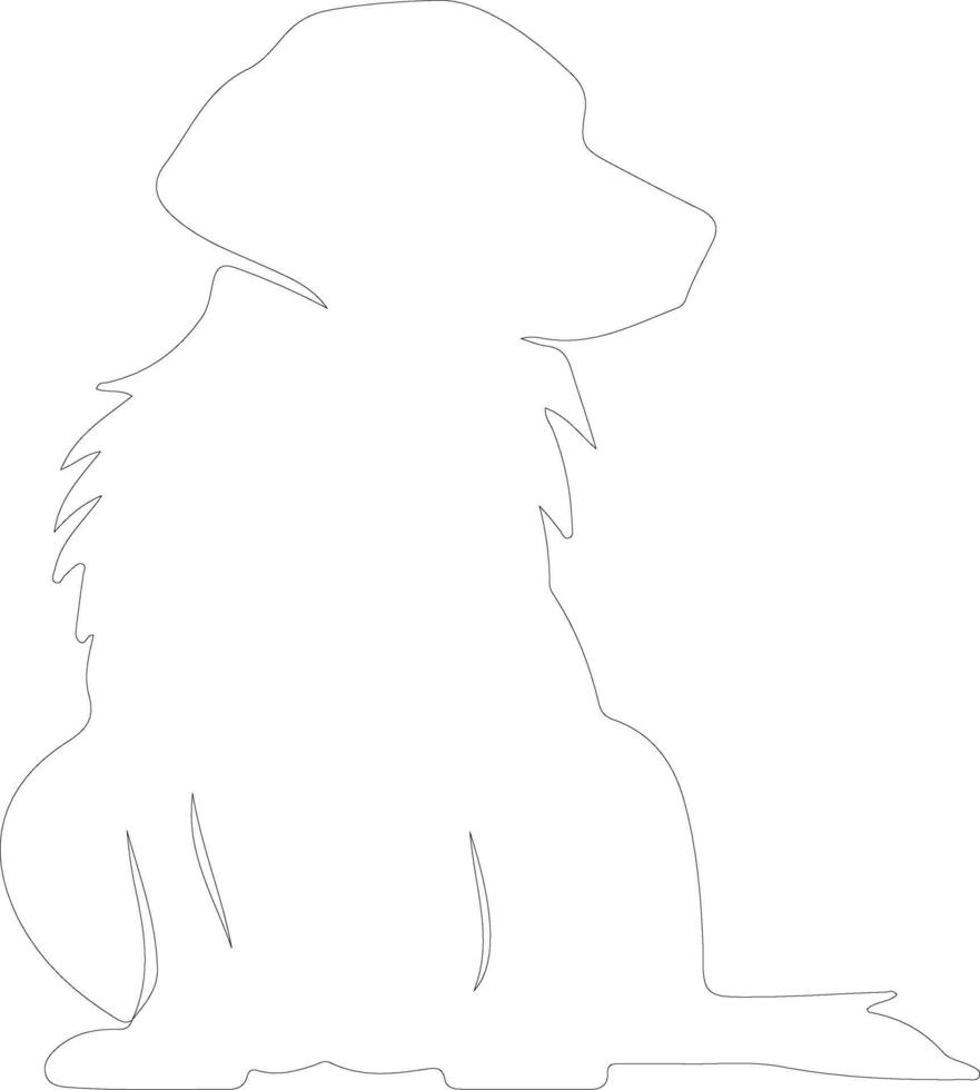 Flat-Coated Retriever  outline silhouette vector