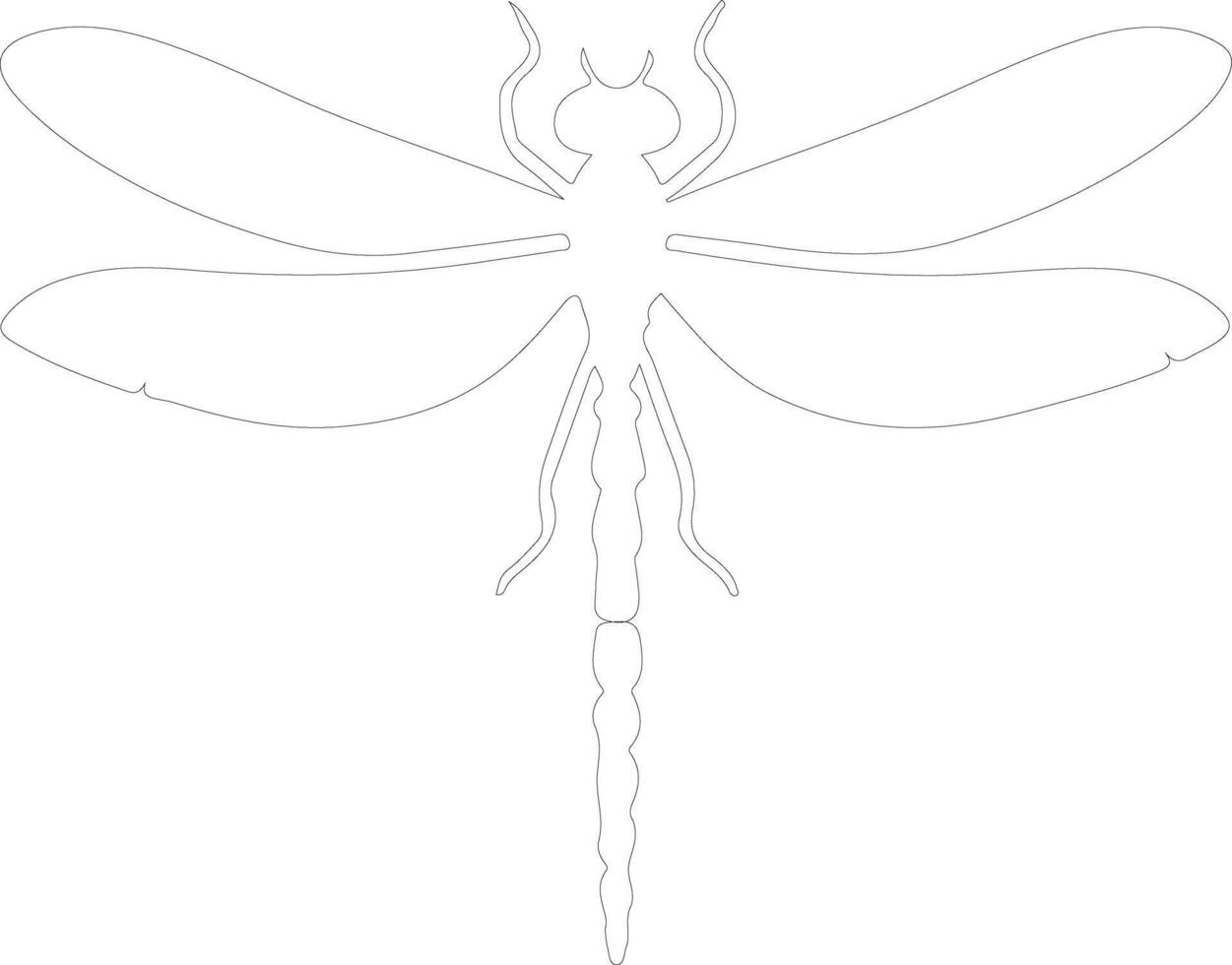 green darner dragonfly  outline silhouette vector