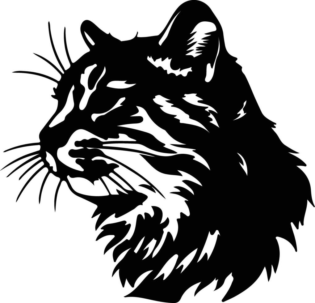 Pallass Cat silhouette portrait vector