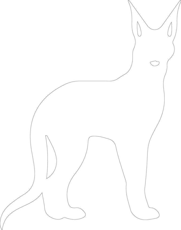 caracal outline silhouette vector