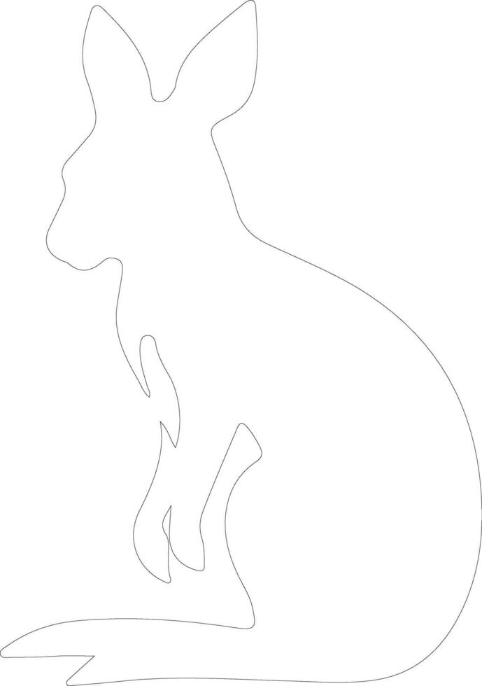 wallaby  outline silhouette vector