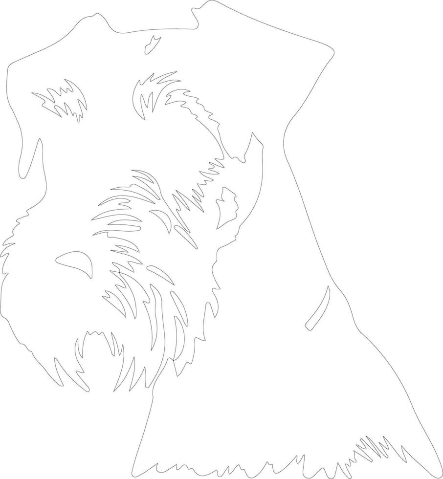 Airedale Terrier  outline silhouette vector