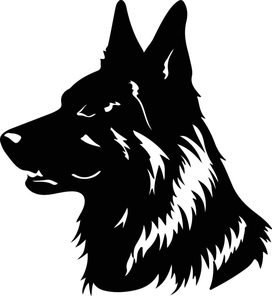 Belgian Tervuren  silhouette portrait vector