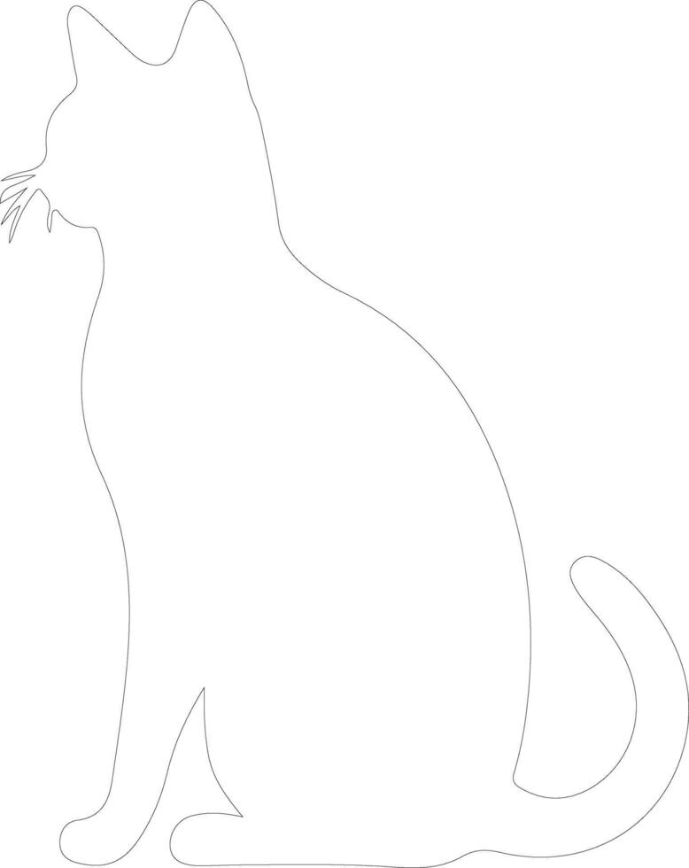 Chausie Cat  outline silhouette vector