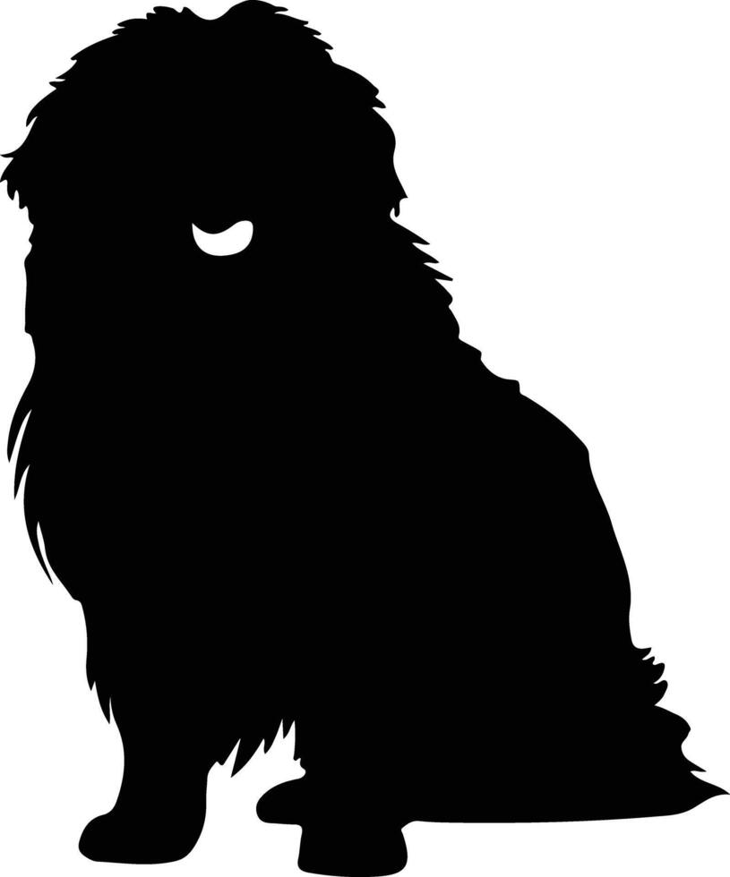 Tibetan Mastiff    black silhouette vector