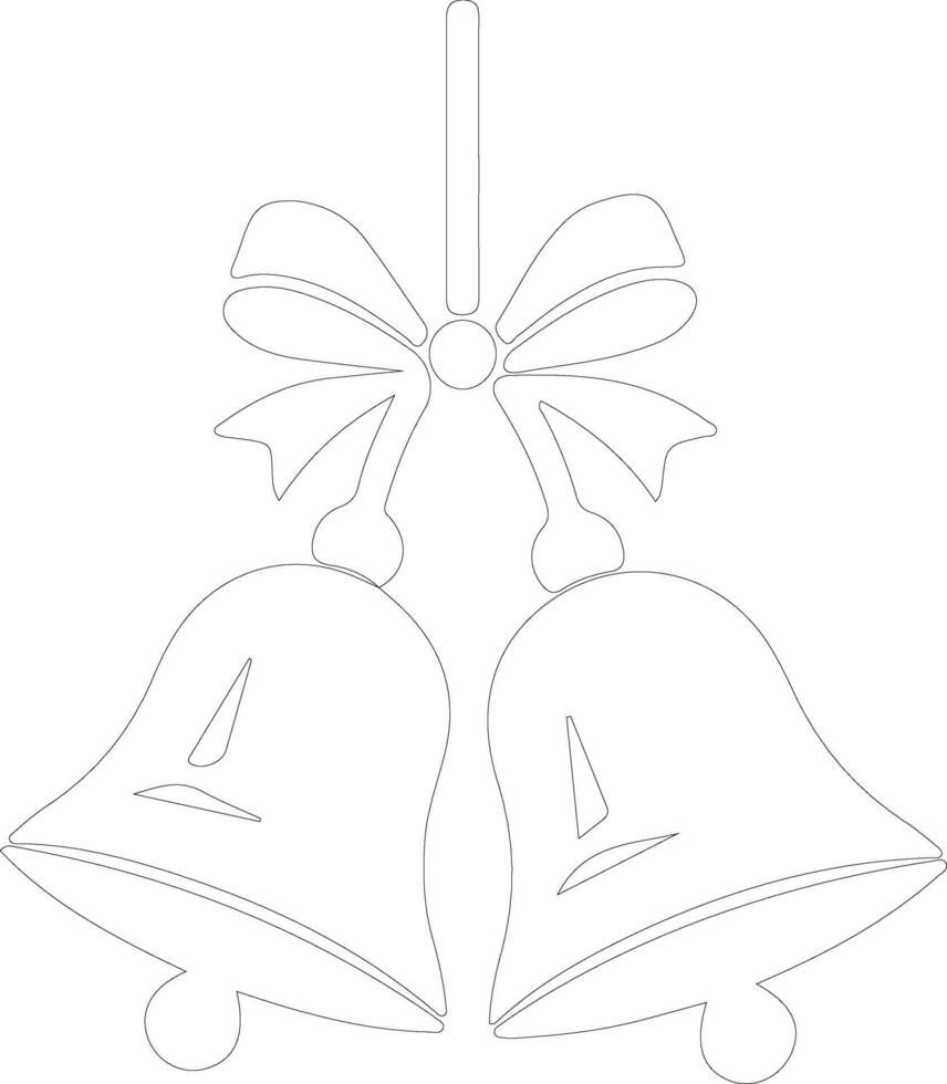 Jingle bells outline silhouette vector