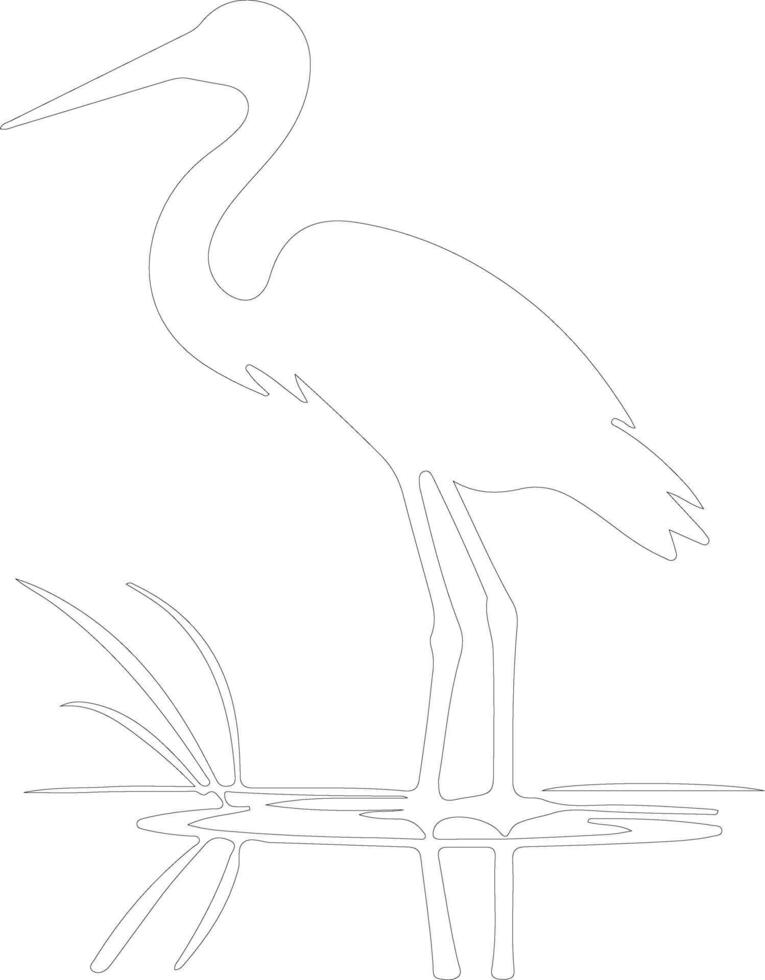 stork outline silhouette vector