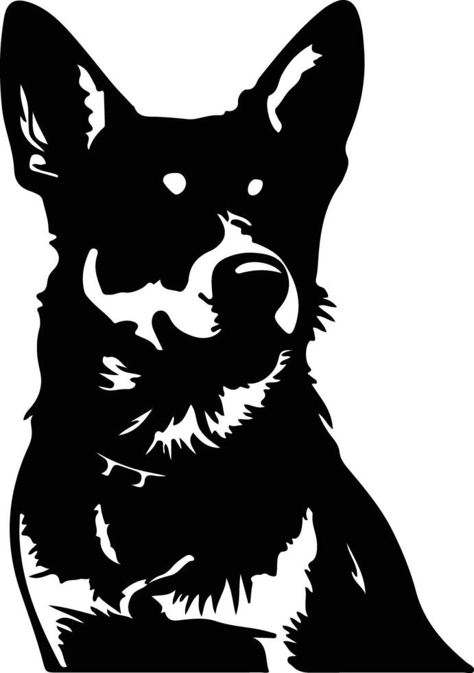 Australian Cattle Dog    black silhouette vector
