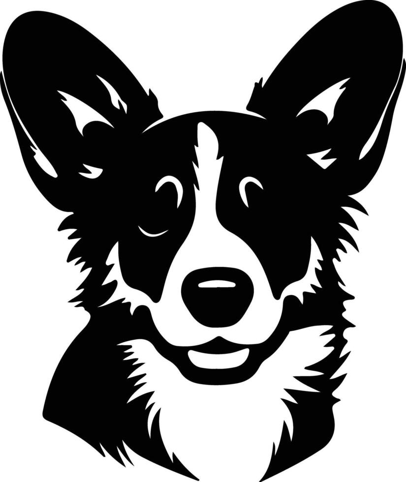 cárdigan galés corgi silueta retrato vector