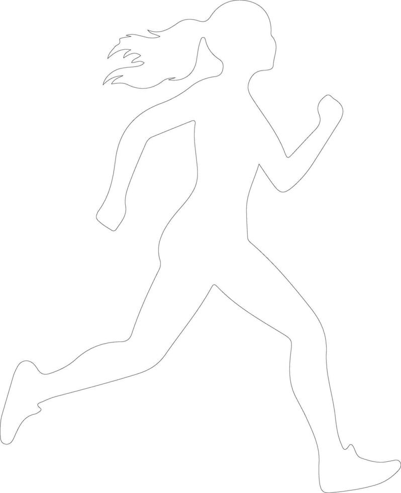 running  outline silhouette vector