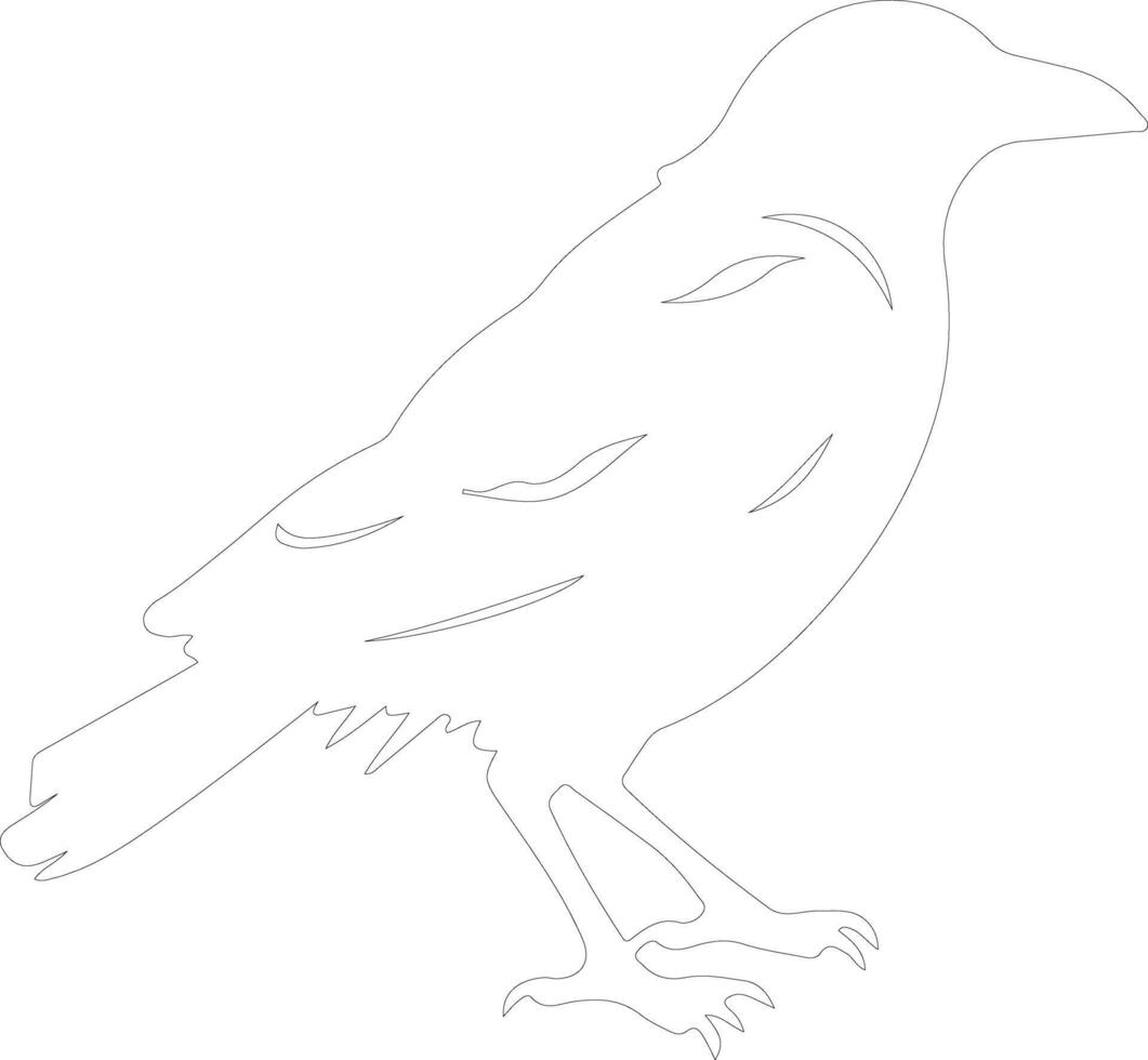 crow outline silhouette vector