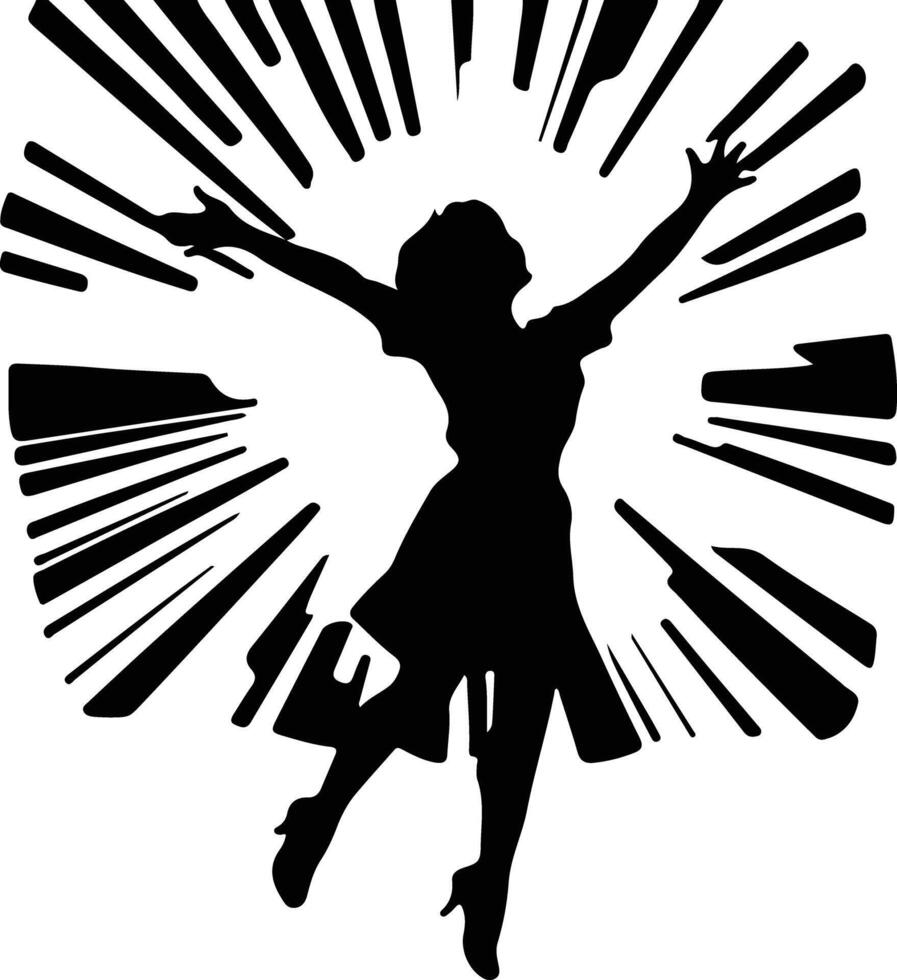 Joy  black silhouette vector