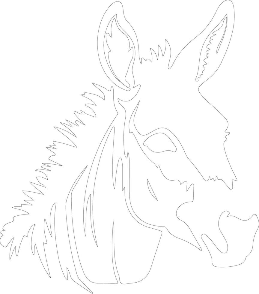 donkey    outline silhouette vector