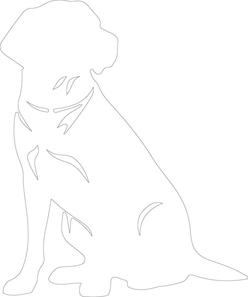 Labrador Retriever  outline silhouette vector