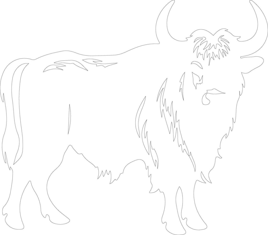 yak  outline silhouette vector