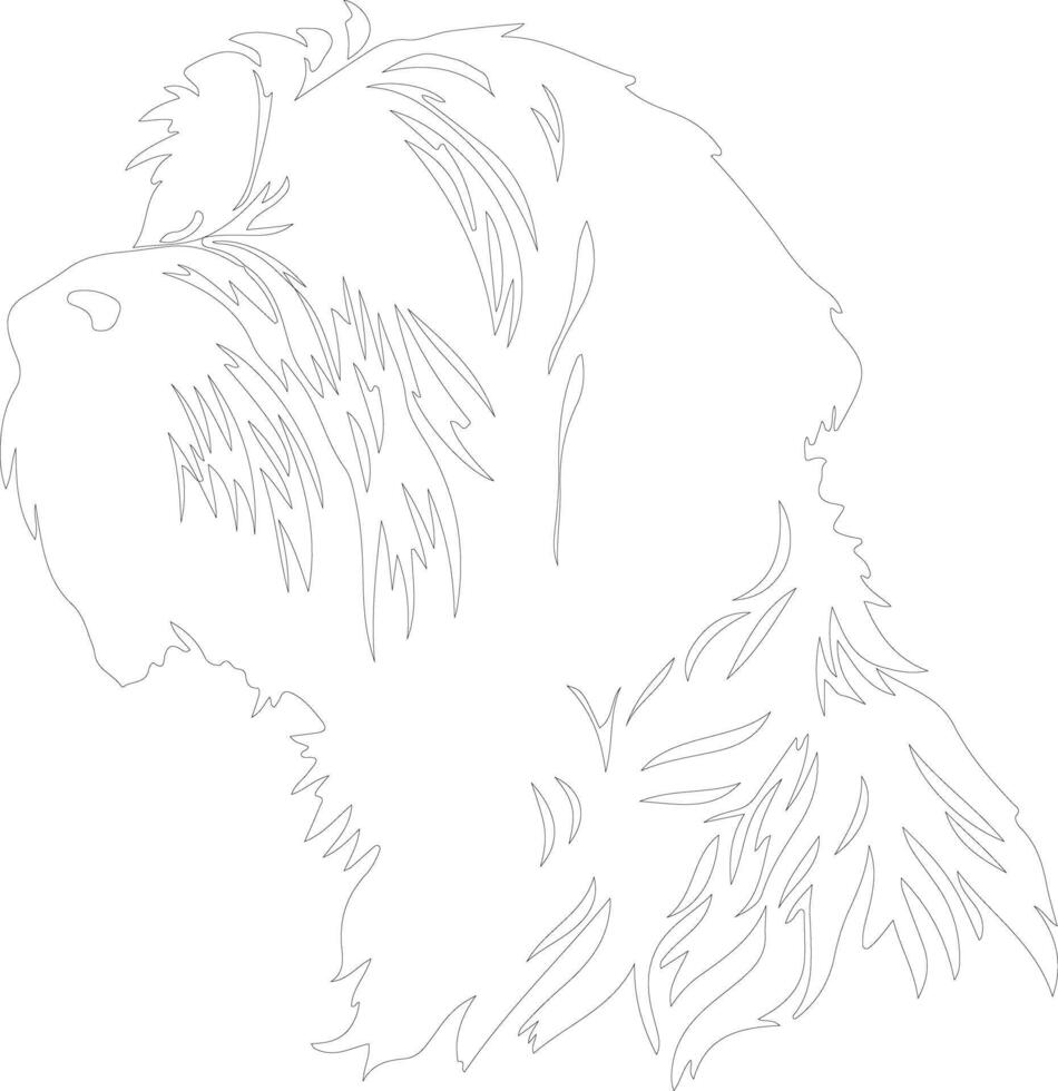 Wirehaired Pointing Griffon outline silhouette vector