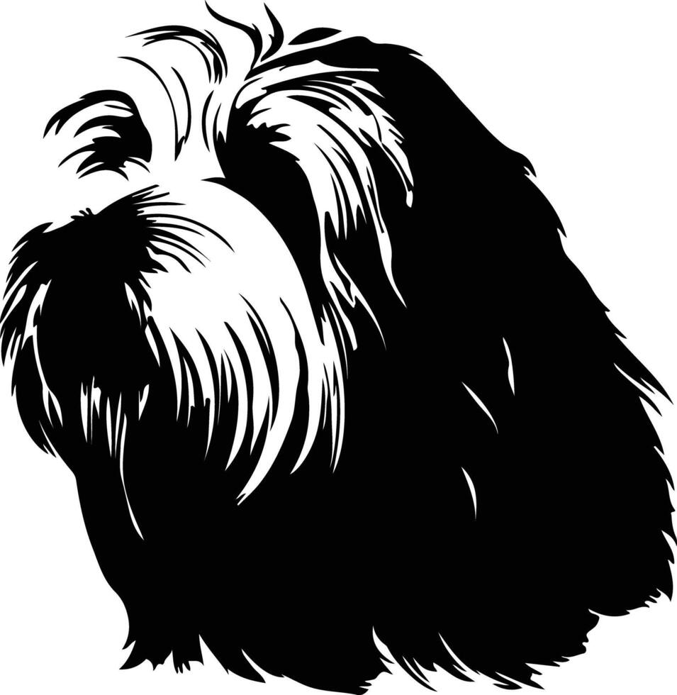 Old English Sheepdog  silhouette portrait vector