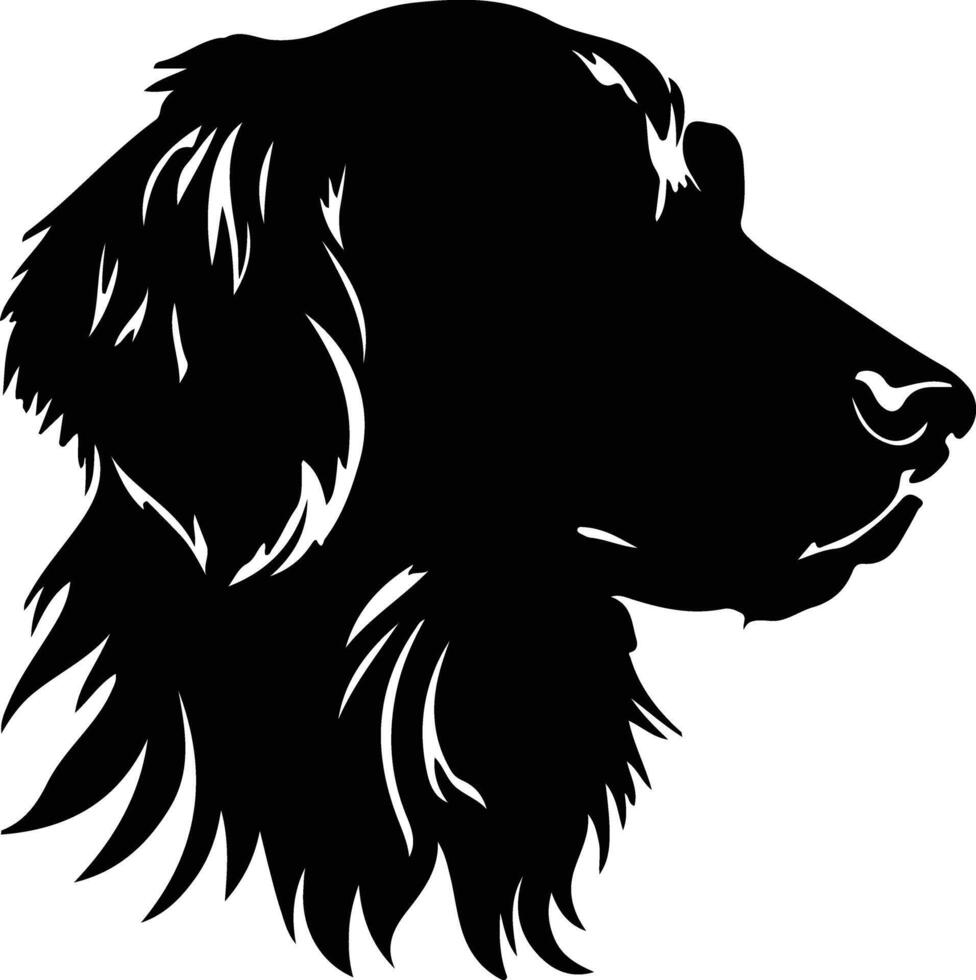 Flat-Coated Retriever  silhouette portrait vector
