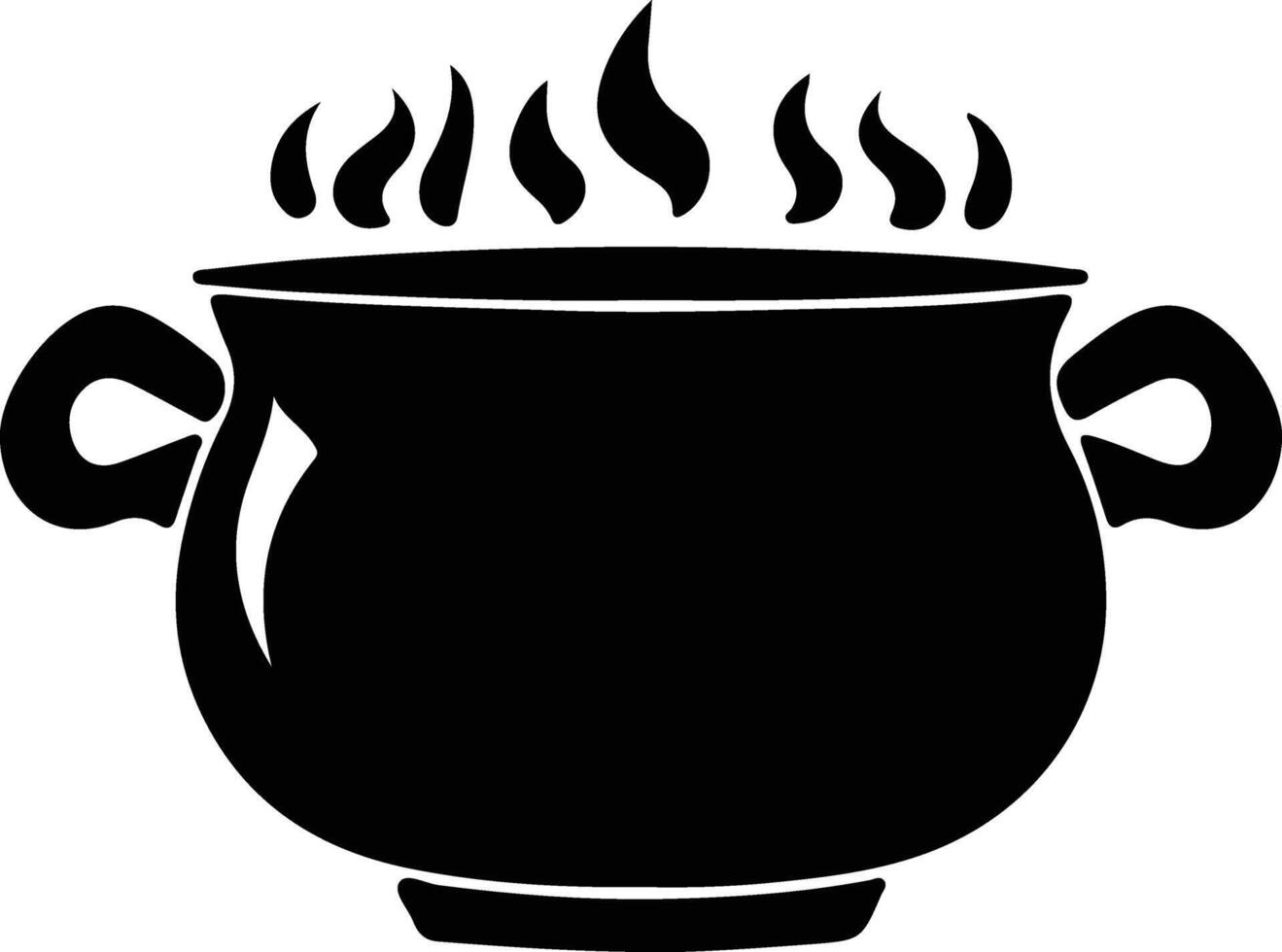 Cauldron  black silhouette vector