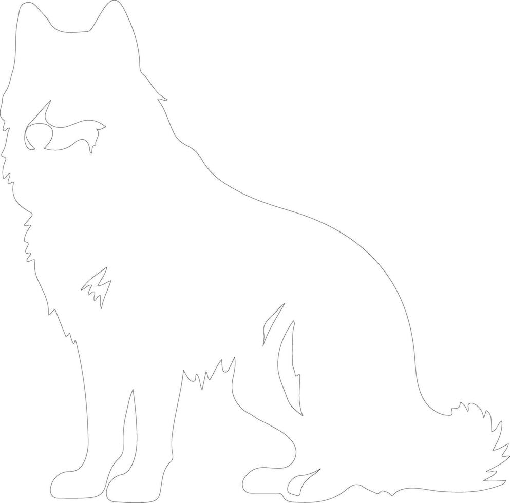 Alaskan Malamute  outline silhouette vector